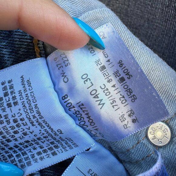 Levis 505 Jeans Mens Blue Medium Wash Straight Leg Classic Fit tag 40x30 - Picture 7 of 7